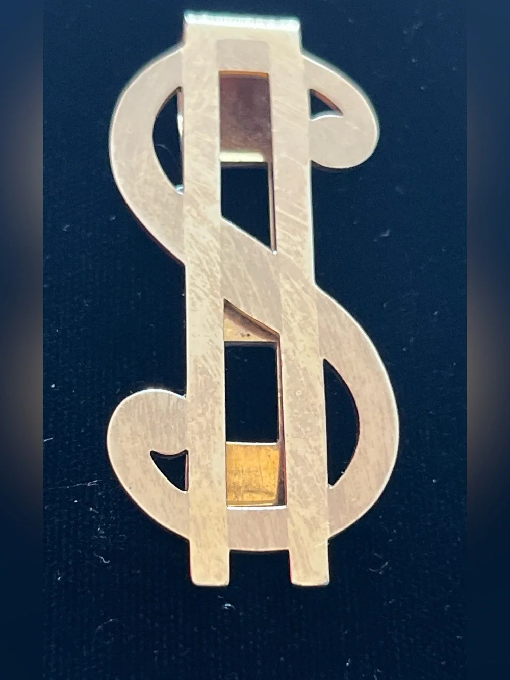 $ Symbol Money Clip Gold Tone in Gift Box